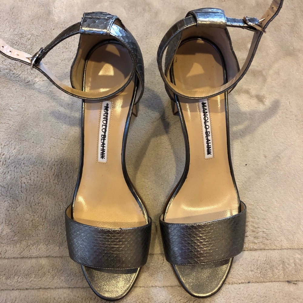 Manolo Blahnik piton leather sandals